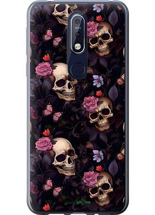 Чехол на nokia 7.1 черепа и розы нокиа 7.1