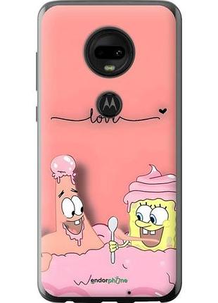 Чехол на motorola moto g7 спанч боб, sponge bob моторола мото г7