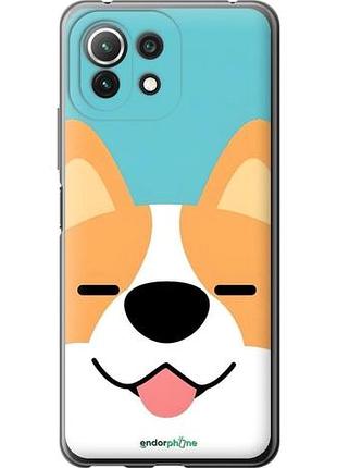 Чехол на xiaomi mi 11 lite забавный корги сяоми ми 11 лайт