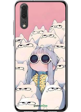 Чохол на huawei p20 малюка з котами
