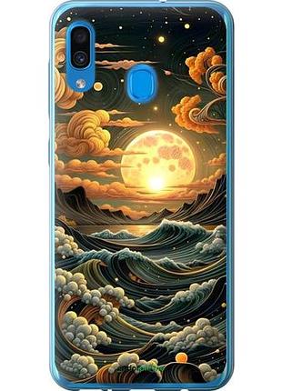 Чехол на samsung galaxy a30 2019 a305f арт волны самсунг а30 2019 а305ф