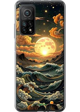 Чехол на xiaomi mi 10t pro арт волны сяоми ми 10т про