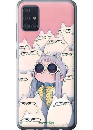 Чехол на samsung galaxy a51 2020 a515f милая девочка и коты самсунг а51 2020 а515ф