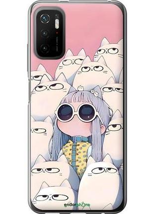 Чехол на xiaomi poco m3 pro милая девочка и коты сяоми поко м3 про