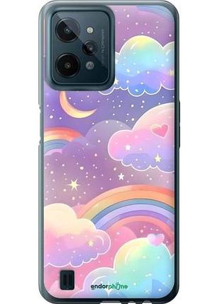 Чехол на realme c31 облака и радуга риалми с31
