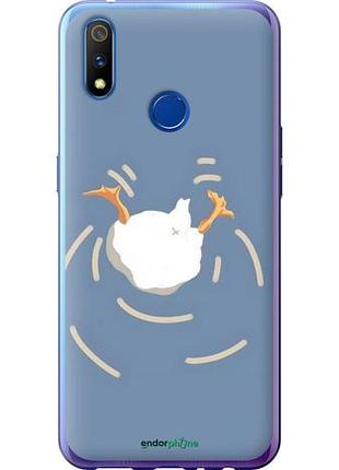 Чехол на realme x lite смешная утка, гусь риалми х лайт