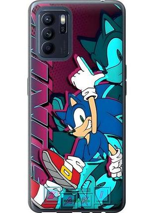 Чехол на oppo reno6 z соник sonic оппо рено6 зет