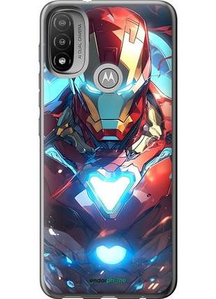 Чехол на motorola e20 железный человек моторола е20