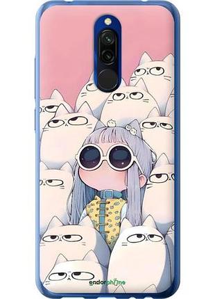 Чехол на xiaomi redmi 8 милая девочка и коты сяоми редми 8