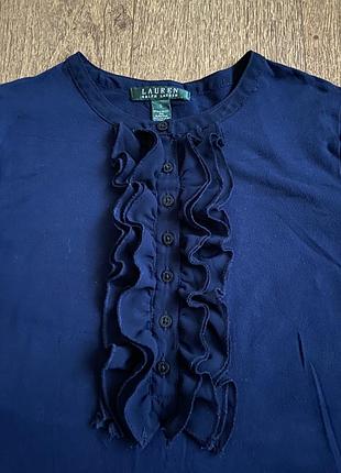 Темно-синя футболка lauren ralph lauren з рюшами, розм. s