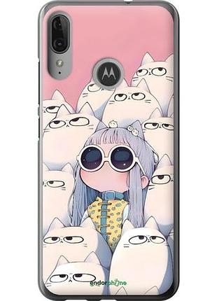 Чохол на motorola moto e6 plus малюк з котами