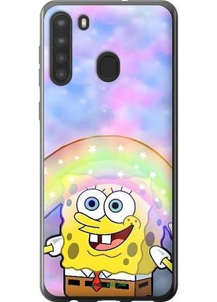 Чехол на samsung galaxy a21 спанч боб, sponge bob самсунг а21