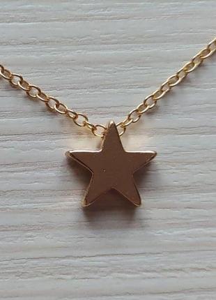 Цепочка с подвеской звезда золото минимализм ожерелье колье цепочка кулон7 фото