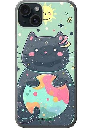 Чехол на iphone 15 plus милый котик айфон 15 плюс