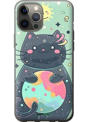 Чехол на iphone 12 pro max милый котик айфон 12 про макс