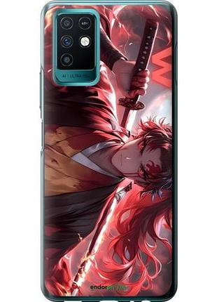 Чехол на infinix note 10 аниме самурай инфикс ноут 10