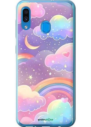 Чехол на samsung galaxy a30 2019 a305f облака и радуга самсунг а30 2019 а305ф