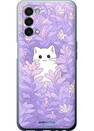 Чехол на oneplus nord n200 5g котик в цветах 1+ норд н200 5г