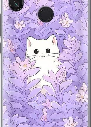Чохол на xiaomi mi max 3 котик у квітах