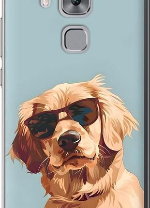 Чехол на huawei nova plus пес в очках хуавей нова плюс