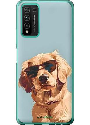 Чехол на huawei honor 10x lite пес в очках хуавей хонор 10х лайт