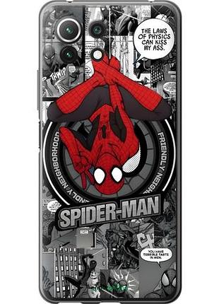 Чехол на xiaomi mi 11 lite человек паук, spiderman сяоми ми 11 лайт