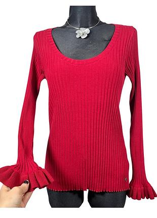 Винтажный джемпер в рубчик рукавами-клеш odd molly vintage 2000s y2k coquette 90s