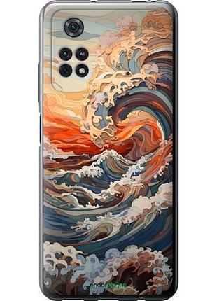 Чехол на xiaomi poco m4 pro арт волны сяоми поко м4 про
