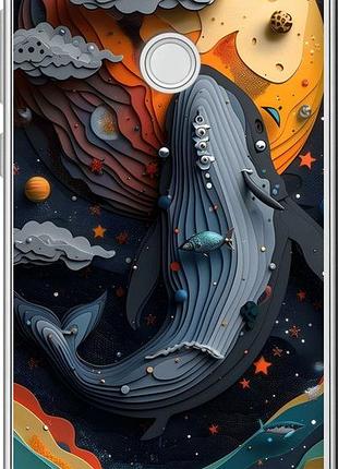 Чехол на huawei p8 lite (2017) кит в космосе хуавей п8 лайт (2017)