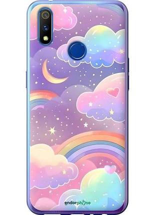Чохол на realme 3 pro хмари та веселка