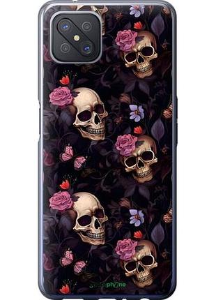 Чохол на oppo a92s черепа та троянди