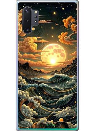 Чехол на samsung galaxy note 10 plus арт волны самсунг ноут 10 плюс