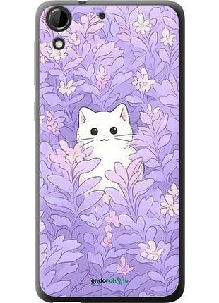 Чехол на htc desire 728g котик в цветах хтс дизайр 728г