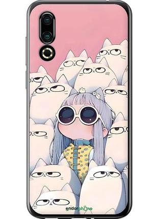 Чехол на meizu 16s милая девочка и коты мейзу 16с