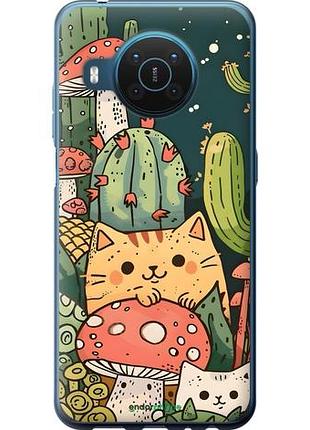 Чохол на nokia x20 коти гриби