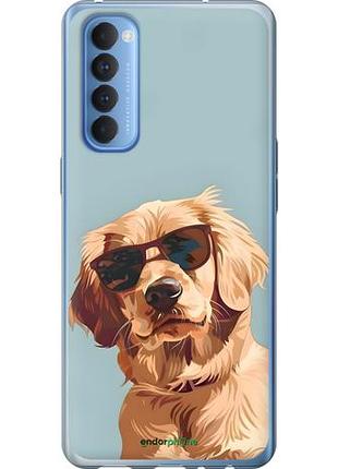 Чехол на oppo reno 4 pro пес в очках оппо рено 4 про
