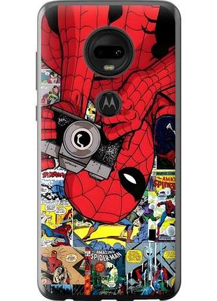 Чехол на motorola moto g7 человек паук, spiderman 2 моторола мото г7 2