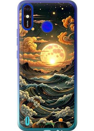 Чехол на tecno spark 4 lite арт волны