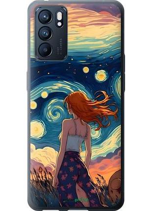 Чехол на oppo reno6 5g девушка арт