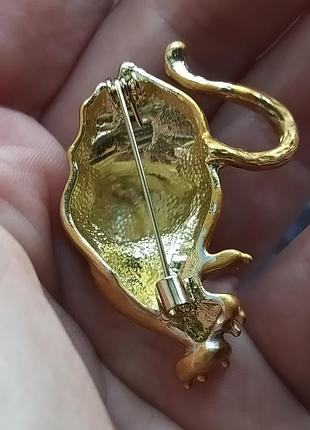 Крутая 🐯 реалистичная объёмная брошка крадущийся тигр, брошь 4