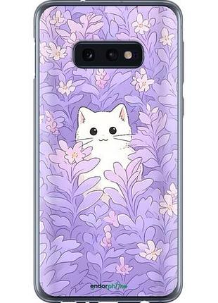 Чехол на samsung galaxy s10e котик в цветах самсунг с10e