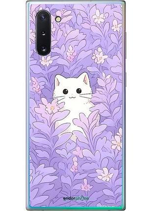 Чехол на samsung galaxy note 10 котик в цветах самсунг ноут 10