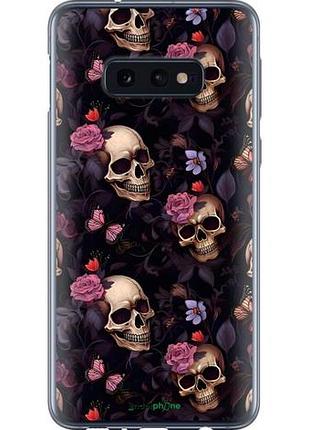 Чохол на samsung galaxy s10e черепа та троянди