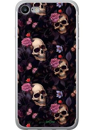 Чехол на iphone se 2020 черепа и розы айфон се 2020