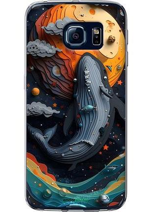 Чохол на samsung galaxy s6 edge g925f кіт у космосі