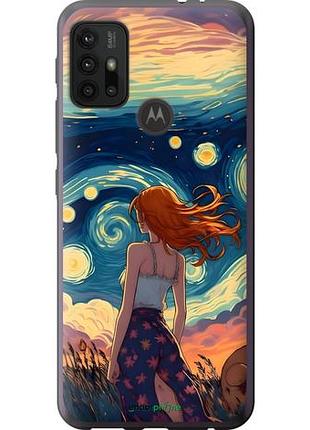 Чохол на motorola moto g30 дівчина арт