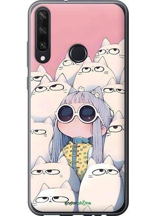 Чехол на huawei y6p милая девочка и коты хуавей у6p