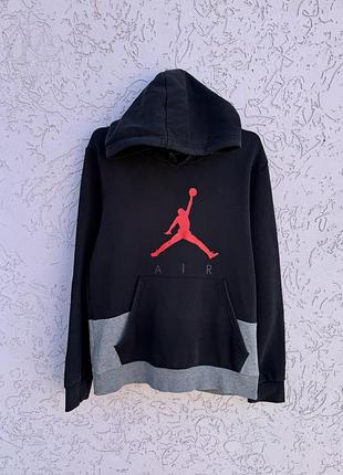 Худі nike air jordan jumpman чорне сіре з червоним логотипом розмір м