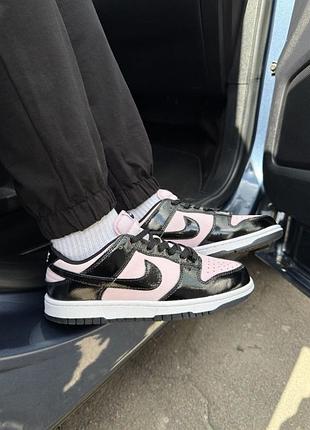 Кроссовки nike sb dunk low pink black patent
