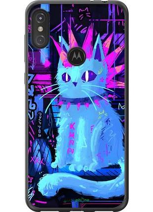 Чехол на motorola one power кот панк моторола ван повер